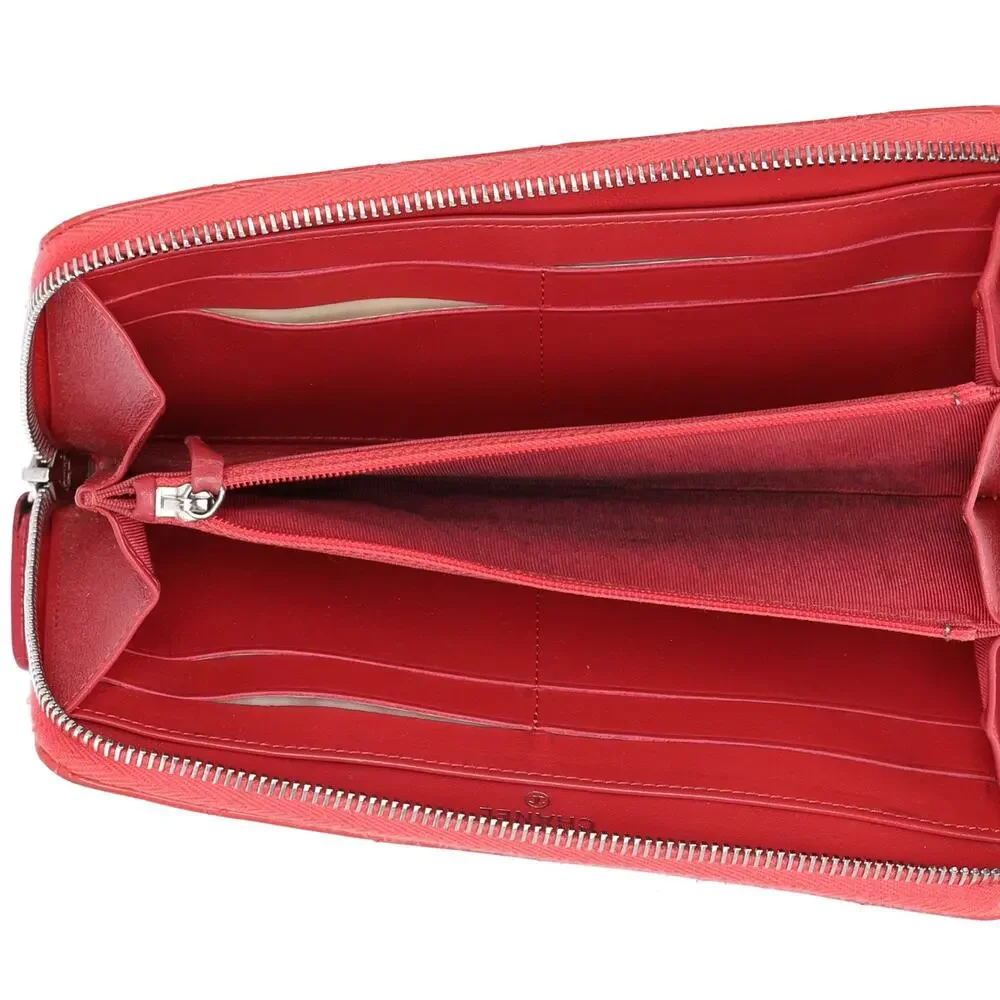 CHANEL Matelasse Long Wallet Pink Patent Leather
